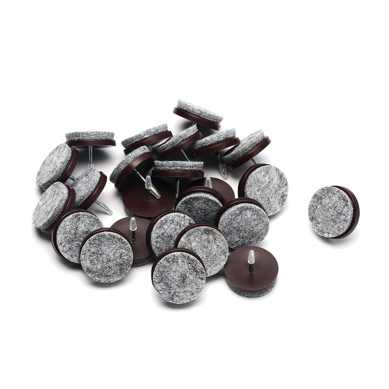 Furnigear Nail on Felt Pads Furnigear Furniture Pads Nail- Floor Protectors for Furniture Legs 24Pack Chair Felt Pads for Hardwood Floors(1-1/2"",Gray) - Image 1